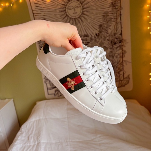 NWOT✨ Gucci Ace Bee Sneakers 🐝 with all Original Packaging ❤️ - Picture 2 of 16